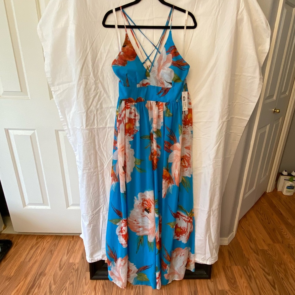 Beautiful blue floral gown